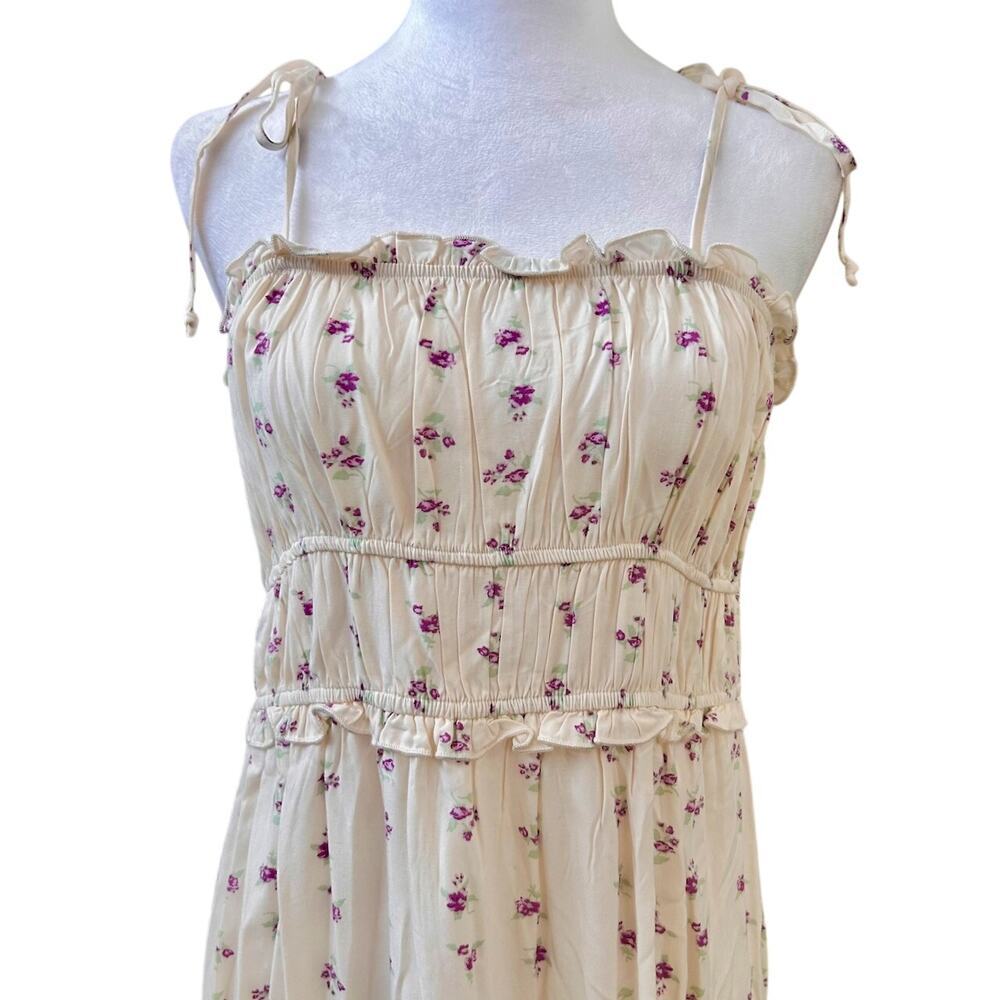 Milk Maid Ruffles Cottagecore Dainty Floral High-Low Tiered Maxi Dress M - Picture 2 of 13